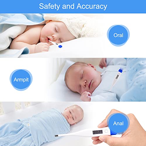 Berrcom Digital Thermometer for Adults, Kids, and Babies, Oral Rectal Underarm Medical Thermometer with Fever Alarm and C/F Switchable - size: DT-007