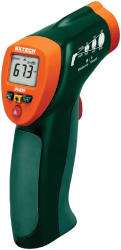 Extech IR400 Mini Infrared Thermometer with Laser Pointer, -4 to 630°F (-20 to 330°C) Non-Contact Surface Temperature Gun, Compact Handheld Design with Backlit LCD and Auto Power Off - size: 8:1, style: Standard