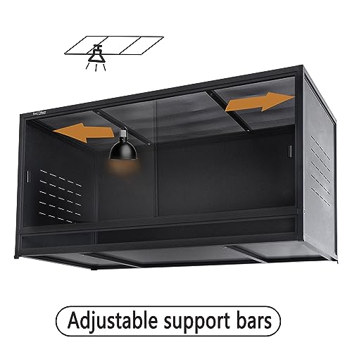 Stackable Space Efficient Reptile Terrarium 120 Gallon 4x2x2FT Large PVC Enclosure Breeding Tank for Bearded Dragon Gecko Lizard Snake, with Front Opening Tempered Glass Door