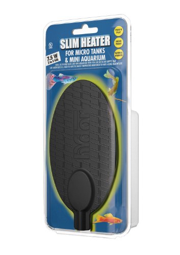 Hydor Betta Bowl Slim Fish Tank Heater, 15-watt, measures 3 3/16 x 6 1/8 inches oval, black; For tanks 5-10 gallons - size: 15 Watt, Oval, up to 10 gal