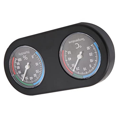 Reptile Thermometer And Humidity Gauge, Reptile Tank Thermometer Round Shape Thermometer Hygrometer Mini Analog Temperature Humidity Meter for Reptile Tank