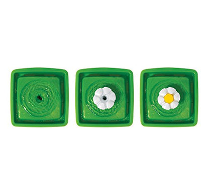 Catit 2.0 Mini Flower Drinking Fountain – Cat Water Fountain with Triple Filter and Ergonomic Drinking Options,Green - style: Mini water Fountain