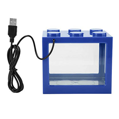 Small Fish, Acrylic Mini Fish Desktop Mini Aquarium Bowl for Goldfish Aquarium Starter Kits with USB LED Light Office Tea Table Decor