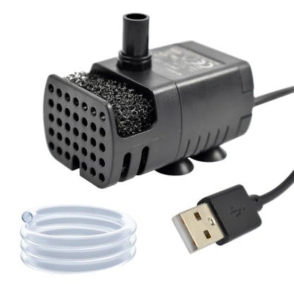 CONQUERALL DC 5V USB Cat Fountain Replacement Pump 1W 39GPH 2.3ft with 3.3ft Silicone Tube for Dog Drinking Bowl (Black) - color: Usb 5v 1w 150l/H 75cm Head