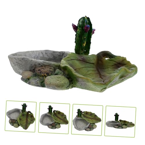 UKCOCO Crawling Pet Water Feeder Bright Colored Resin Reptile Drinking Dish for Turtles Lizards and Geckos Easy Frequent Use Pet Supplies