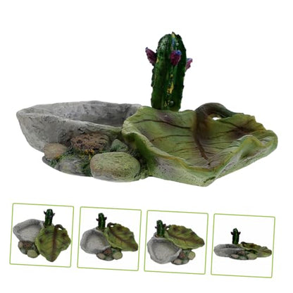 UKCOCO Crawling Pet Water Feeder Bright Colored Resin Reptile Drinking Dish for Turtles Lizards and Geckos Easy Frequent Use Pet Supplies