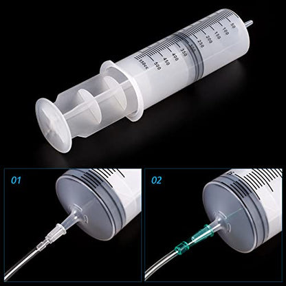 SHAOTONG 500mL Syringe Catheter Tip with 40 Inch Plastic Tube for Feeding Pets, Liquid Refilling, Drawing Oil Fluid - size: 500ML/CC