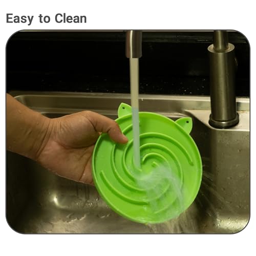 Bifeaw Slow Feeder Cat Bowl, Easy to Clean Silicone Bowl, Ideal for Dry and Wet Food (Orange and Cyan) - color: Orange and Cyan