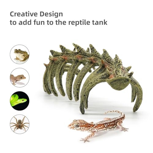 relaqcc Aquarium Skull Animal Skeletons, Reptile Tank Accessories, Fish Tank Decorations for Amphibians, Betta Fish, Shrimp, Hermit Crab, Leopard Gecko