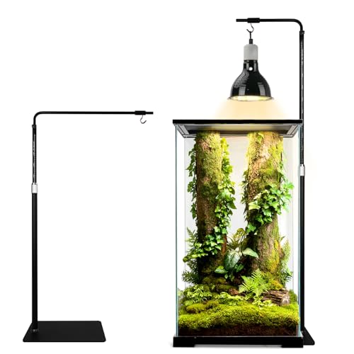 Reptile Heat Lamp Stand 27inch-67inch with 360°Adjustable Swing Arm,Reptile Light Stand Hanging Lamp Holder for Bearded Dragon,Turtle,Snake,Chicks Terrarium - size: 27-67inch