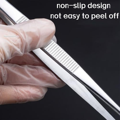 Stainless Steel Reptile Feeding Tongs Tweezers for Aquarium, Terrarium & Crafts Bearded Dragon Snake Tank Accessories, Planted Tank Tools Feeder for Lizards-5.51 Inches Straight - size: 5.51 Inches Straight