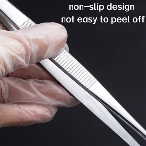Stainless Steel Reptile Feeding Tongs Tweezers for Aquarium, Terrarium & Crafts Bearded Dragon Snake Tank Accessories, Planted Tank Tools Feeder for Lizards-5.51 Inches Straight - size: 5.51 Inches Straight