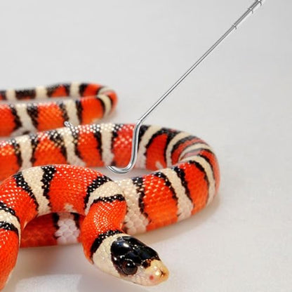 Healifty Retractable Stainless Steel Snake Grabber Tool Adjustable Collapsible Snake Catcher Hook for Safe Reptile Handling
