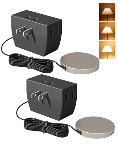 DEWENWILS 2 Pack Touch Dimmer Switch, Touch Pad Control with 3 Levels of Dimming, Dimmable LED/CFL Lights, and Incandescent Bulbs, Extension Cord, ETL Listed, Black - color: Black, size: 2 Pack