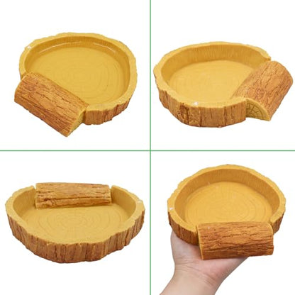 Hermit Crab Pool, Resin Reptile Water Bowl & Bathing Dish, Aquarium Tank Cage Habitat Accessories for Small to Medium Hermit Crab Turtles Lizard Frog Gecko Bearded Dragon - color: Circular