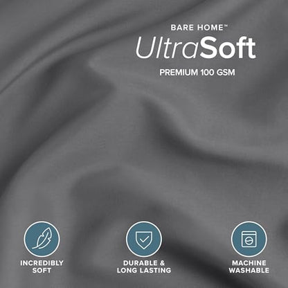 Bare Home Bedding Duvet Cover Extra Long Size - Premium 1800 Super Soft Collection - Lightweight, Cooling Duvet Cover - Soft Breathable Bedding (Twin/Twin XL, Grey) - color: 04 - Grey (No Comforter), size: Twin/Twin XL