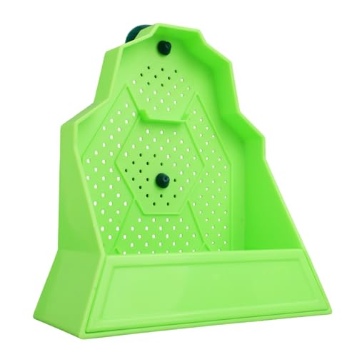Large Capacity Bearded Dragon Feeder, Escape-Proof Reptile Corner Hunting Bowl with Suction Cups Wall-Mounted Reptile Feeding Box for Lizards Geckos Chameleons & Frogs (Green)
