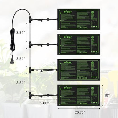 BN-LINK Digital Heat Mat Thermostat Controller and Daisy Chainable Warm Hydroponic Heating Pad for Seed Germination, Reptiles and Brewing Breeding Incubation Greenhouse