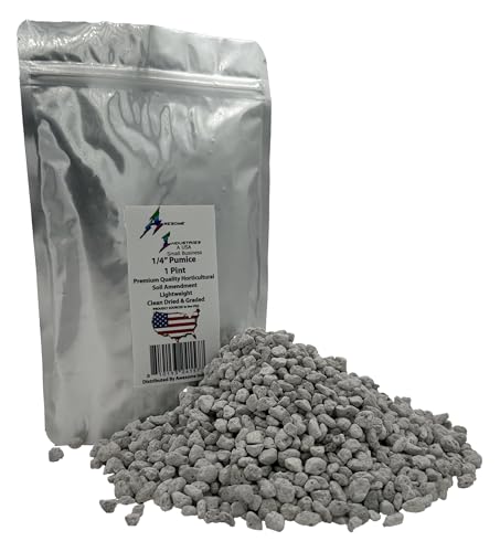 Pumice for Plants Bonsai 1 Pint 1/4" Succulent Cactus Indoor Plants Horticultural Soil Amendment Additive Regulates Moisture High Porosity Fast Drainage Aeration Awesome Industries - color: 1/4" Pumice, size: 1 Pint