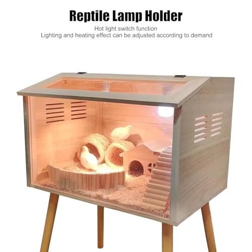 Reptile Ceramic Heat Lamp Holder E27 Socket – Adjustable Heat Light Fixture for Lizard, Tortoise, Snake & Amphibians – High Temperature, Universal | Lamp Base for Terrarium (US Plug 120V)