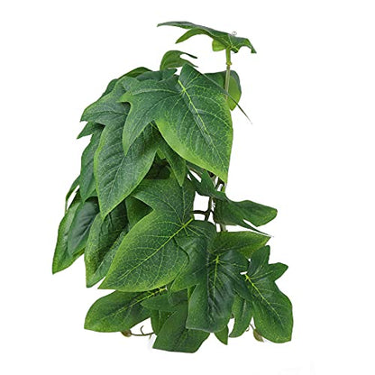 2PCS Artificial Water Plant Simulation Vine Lifelike Plastic Sweet Potato Leaves Decoration with Suction Cup for Fish
