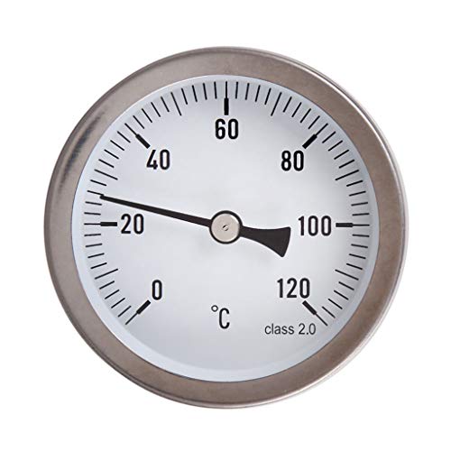 Analog Thermometer 63mm Dial Horizontal ，Horizontal Aluminum Temperature Indicator 0-120°C