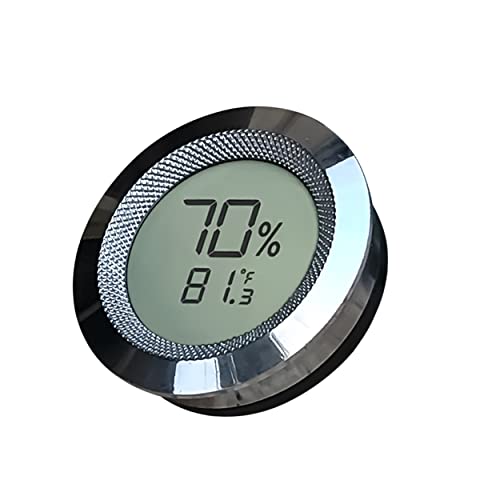 Prestige Import Group Round 2" Digital Hygrometer Thermometer for Cigar Humidors - Silver - 1 Piece - color: Silver, size: 1 Piece