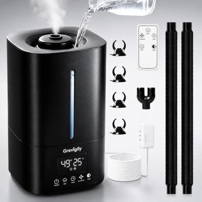 5L/1.32 Gal Reptile Fogger Humidifier with Smart Humidity Control & Dual Hose | Automatic Terrarium Mister with Remote & Touch Panel, Quiet <35dB, Auto Shut-Off for Amphibians,Vivariums, Plants