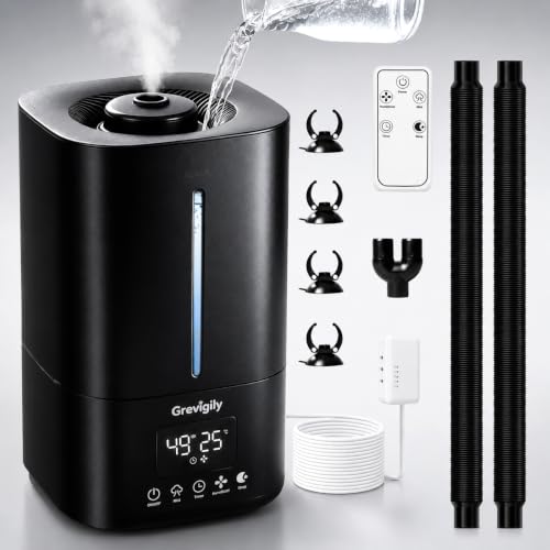 5L/1.32 Gal Reptile Fogger Humidifier with Smart Humidity Control & Dual Hose | Automatic Terrarium Mister with Remote & Touch Panel, Quiet <35dB, Auto Shut-Off for Amphibians,Vivariums, Plants