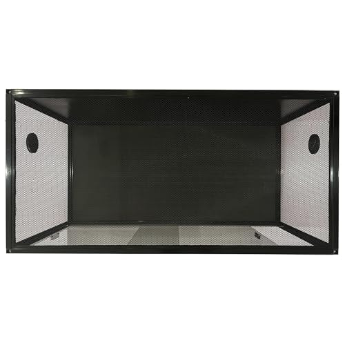 120 Gallon Reptile Terrarium, 4x2x2 ft Front Opening Tank with Sliding Glass Doors & Screen Top, Stackable Enclosure for Bearded Dragons, Snakes, Lizards, Black Color Design