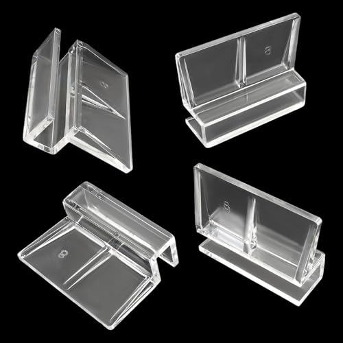 Murtenze 8 PCS Aquarium Lid Clips, 8mm Clear Acrylic Fish Tank Holder Support Clamps for Rimless Aquariums - size: 8mm