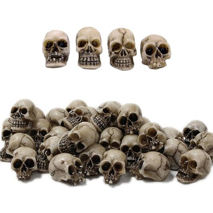 Mini Skulls Figurine Skeleton Head Miniatures for Halloween Decor, Skull Decor, Dollhouse Accessories for Halloween Decorations,40pcs