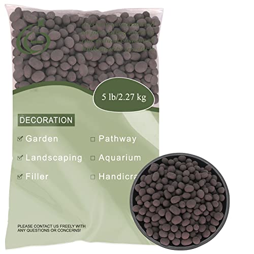 5LB LECA Explanded Clay Pebbles, 14-16mm Lightweight Clay Aggregate for Hydroponic Growing, Premium Grow Media for Orchids, Aquaponics Plants and Horticultural Drainage, Black - color: Black