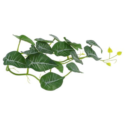BESPORTBLE Reptile Tank Artificial Plants with Suction Cups, Terrarium Plant Decorations for Lizards Habitat, Fake Hanging Vines and Leaves for Amphibians and Hermit Crab Terrariums