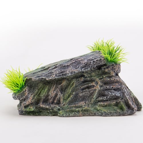 KOOBOOK 1Pcs Creative Resin Rock Cave for Aquarium Decor Amphibians Spiders Frogs Funny Hiding Spot in Fish Tank Reptile Simulation Rock Cave Terrarium Turtle Hideout