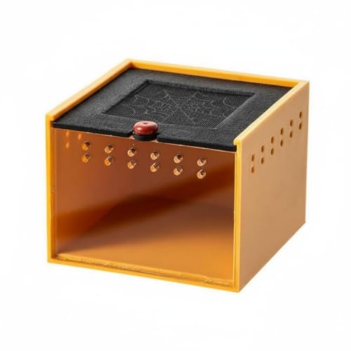 Acrylic Habitat Reptile Terrarium Breeding Box Animal Enclosure Feeding Box Transparent Material with Ventilation Holes Suitable for Hobbyists Home Display, Khaki - style: Khaki