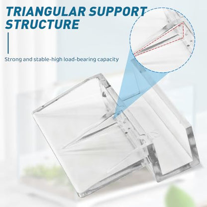 LINLAN 3/8-inch 12 Pieces Aquarium Cover Bracket, Fish Tank Lid Clips Acrylic Aquarium Cover Clip Support Holder, for Rimless Aquariums - size: Fits 3/8" Glass