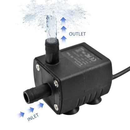 CONQUERALL DC 12V 5W Waterproof Submersible Pump 200L/H 2m with 3.3ft Tube for Yard Drainage, Hydroponics and Solar Fountain - color: 12v 5w 200l/H 2m Head