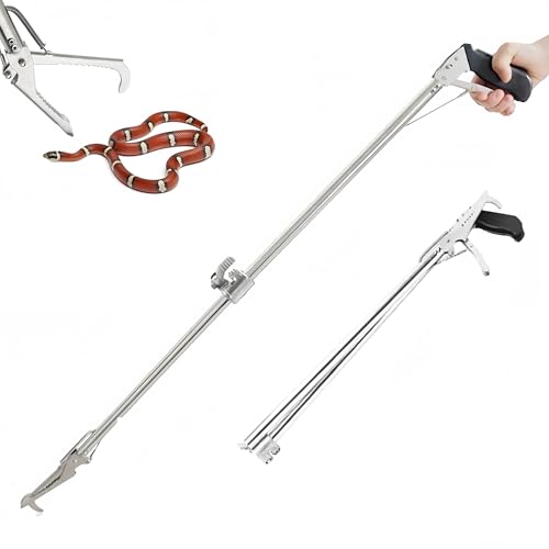 Snake Tong Collapsible Reptile Grabber Rattle Snake Catcher Stainless Steel Wide Jaw Handling Tool with Lock and Comfortable Grip Handle (79inch-200cm - style: 79 inch-Collapsible