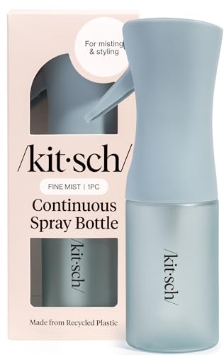 Kitsch Continuous Spray Bottle for Hair – Fine Mist Water Mister & Water Spray Bottle – Recycled Hair Spray Bottle – Spray Bottles for Cleaning, Styling, Plants & More – Haze Blue, 150ml - color: Haze Blue