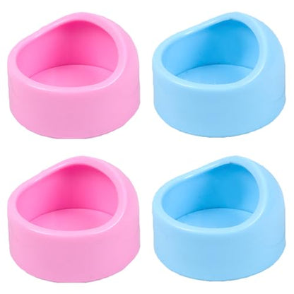 4 Pack Hamster Bowl Dwarf Feeding Bowls Food Water Feeder Dish for Robo Syrian Hamsters Hammies Mice Gerbils Degus Hedgehog Small Animals Pet