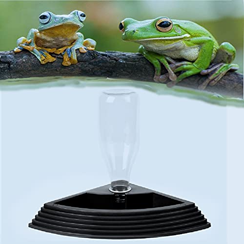 OMEM Reptile Water Fountain Water Dish for Pet Busy Man Needed Items (Black) - color: Black