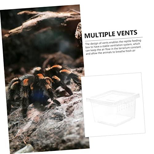 Transparent Reptile Breeding Box Durable Plastic Habitat with Ventilation for Lizards and Insects Pet Feeding Container for Comfortable Living Environment