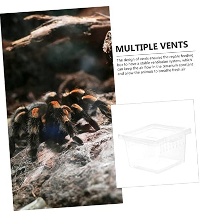 Transparent Reptile Breeding Box Durable Plastic Habitat with Ventilation for Lizards and Insects Pet Feeding Container for Comfortable Living Environment