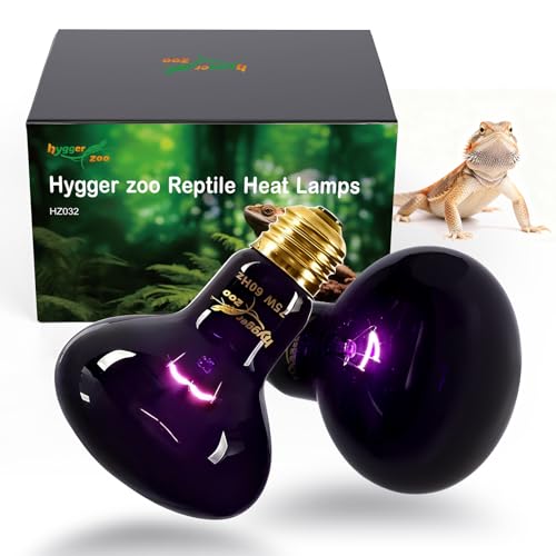 Reptile Heat Lamp, 2 Pack 75W Heat Lamp Bulbs Reptile Night Heat Bulb Basking Light for Bearded Dragon Chameleon Turtle Snake Gecko Lizard Chicken Tank Accessories, Purple - color: Purple, size: Night(75)