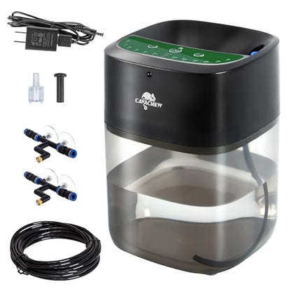 2.2L Reptile Mister with 2pcs Nozzles, Solo Reptile Mister System with Timer, Automatic Mister Fogger for Reptile Tank, Adjustable Terrarium Misting Humidifier for Reptiles/Amphibians