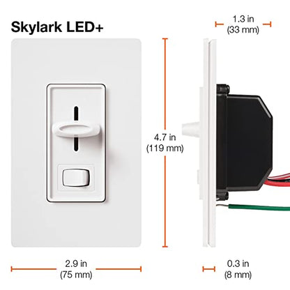 Lutron Skylark LED+ Dimmer Switch for Dimmable LED, Lutron Dimmer Switch For Halogen and Incandescent Bulbs, 150W/Single-Pole or 3-Way, SCL-153P-AL, Almond - color: Almond