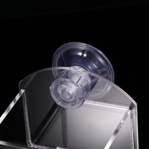 OUNONA Suction Cup Reptile Feeder Water and Food Bowl for Lizards and Green Iguanas, Plastic Material with Solid Construction, Easy Washing, Stable to Install on Wall in Acrylic Boxes