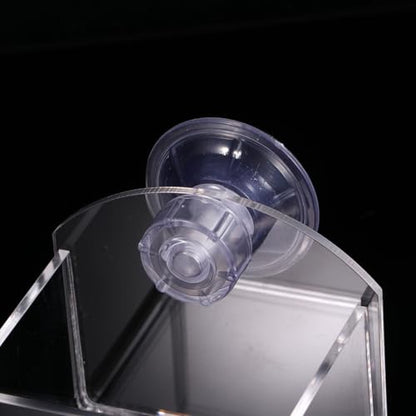 OUNONA Suction Cup Reptile Feeder Water and Food Bowl for Lizards and Green Iguanas, Plastic Material with Solid Construction, Easy Washing, Stable to Install on Wall in Acrylic Boxes