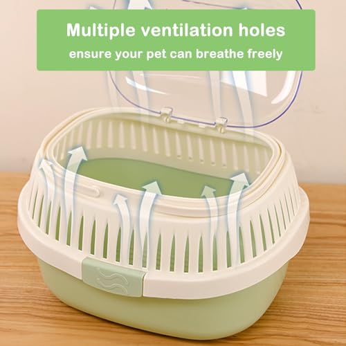 Hamster Carrier Guinea Pig Carrier 13 X 11 X 8 in Portable Hamster Travel Cage with Ventilation Holes Outdoor Small Pet Carrier for Rat Gerbil Rabbit Hedgehog Squirrel Mouse Bunny - color: Green